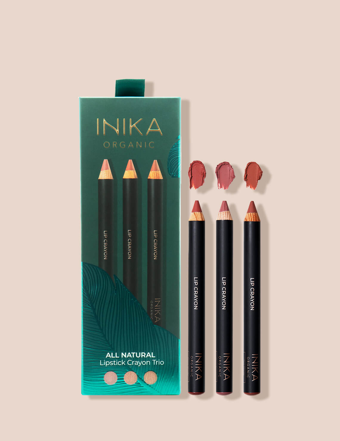 INIKA Organic All Natural Lipstick Crayon Trio